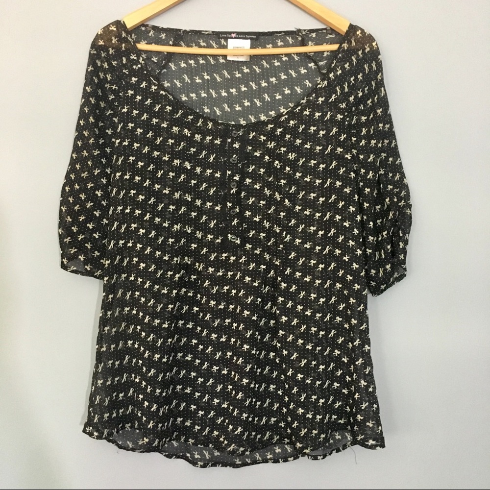 Love Squared | Sheer Blouse Black&White Bows 🎀